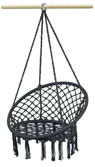 Domarex, Fotel wiszący huśtawka Luna, 60x80x120 cm, czarny Domarex