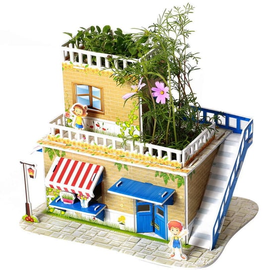 Domek DIY z prawdziwym ogródkiem Puzzle 3D - Słodki domek / HABARRI HABARRI