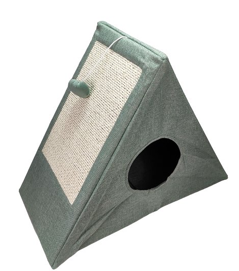 Domek dla kota piramida z drapakiem - zielony Free & Easy