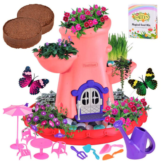 Domek dla roślin, różowa doniczka na kwiaty, zestaw kreatywny dla dzieci brak  danych