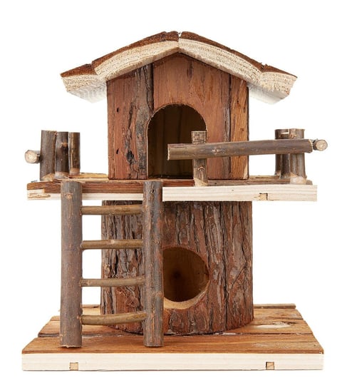 Domek piętrowy dla chomika, drewniany 21 cm Happet