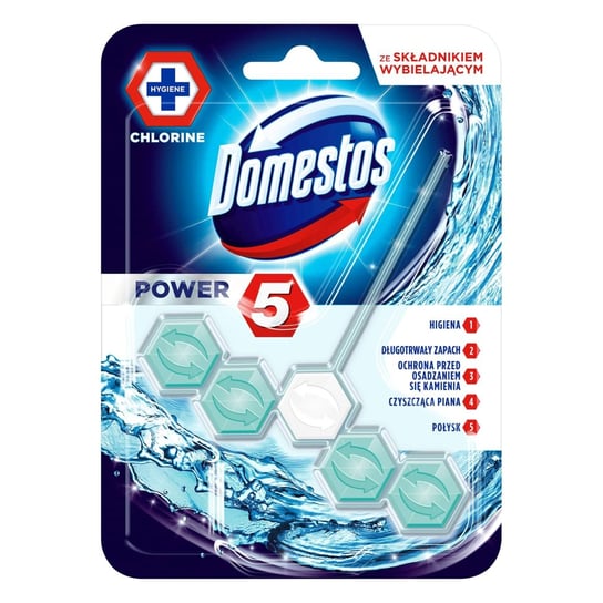Domestos, Kostka zapachowa do toalet Power 5, Chlorine, 55 g Unilever