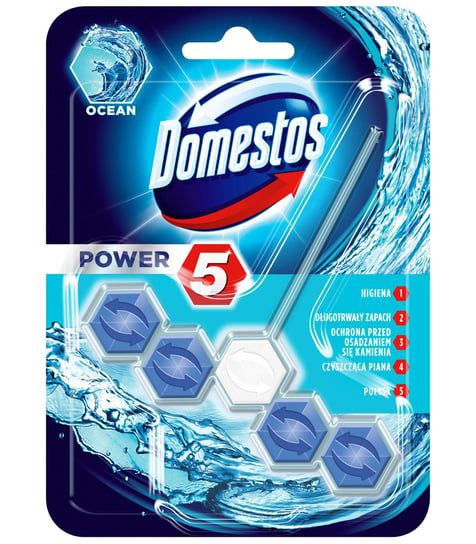 Domestos, Kostka zapachowa do toalet Power 5, Ocean, 55 g Unilever