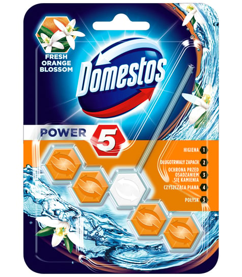 Domestos, Kostka zapachowa do toalet Power 5, Orange Blossom, 55 g Unilever