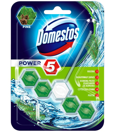 Domestos, Kostka zapachowa do toalet Power 5, Pine, 55 g Unilever