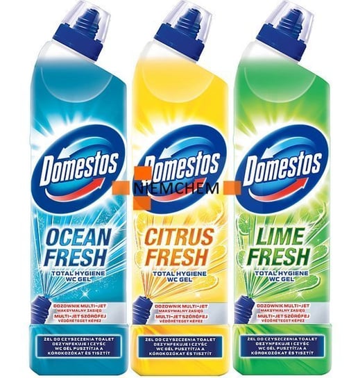 Domestos Total Hygiene Fresh Żel WC Zestaw 3szt Domestos