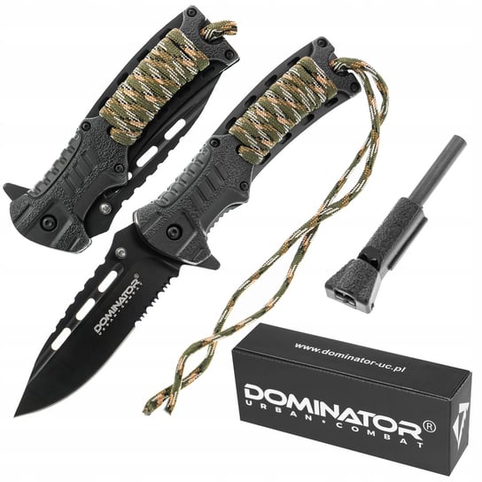 Dominator Nóż Bushcraft Krzesiwo Linka Dominator