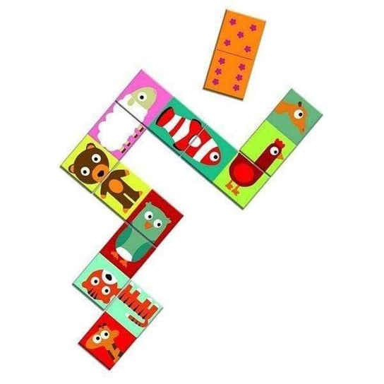 Domino Animo Puzzle , gra planszowa, logiczna, Djeco Djeco