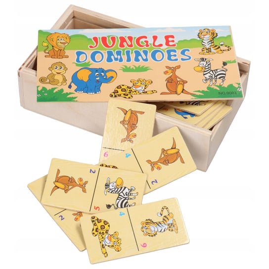 Domino Drewniane Dżungla Zabawka Dla Dzieci Trifox