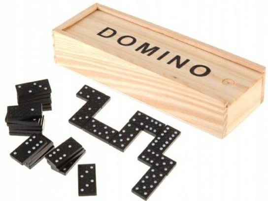 Domino Drewniane Klocki Gra Rodzinna + Pudełko SkandynawskiDom