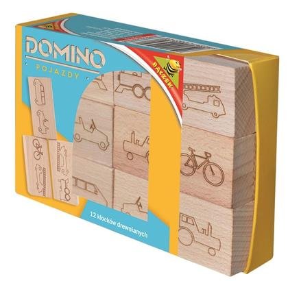 Domino drewniane - pojazdy, gra, Bączek Bączek