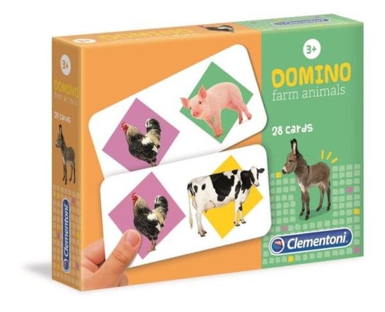 Domino  zwierzęta na farmie, gra planszowa, Clementoni Clementoni