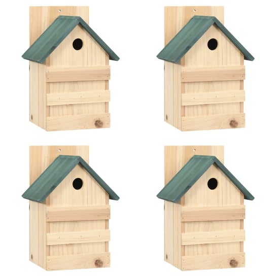 Domki dla ptaków, 4 szt., 23x19x33 cm, drewno jodłowe vidaXL