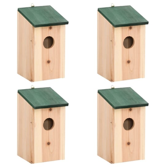 Domki dla ptaków VIDAXL, beżowo-zielone, 12x12x22 cm, 4 szt. vidaXL