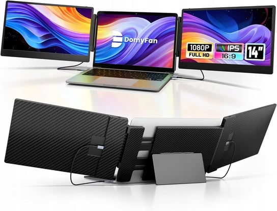 domyfan S3 Przenośny monitor 14" do laptopa potrójny ekran 1080P 2024 nowy Inna marka