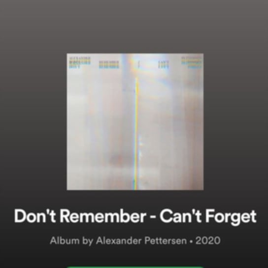 Don't Remember - Can't Forget, płyta winylowa Pettersen Alexander