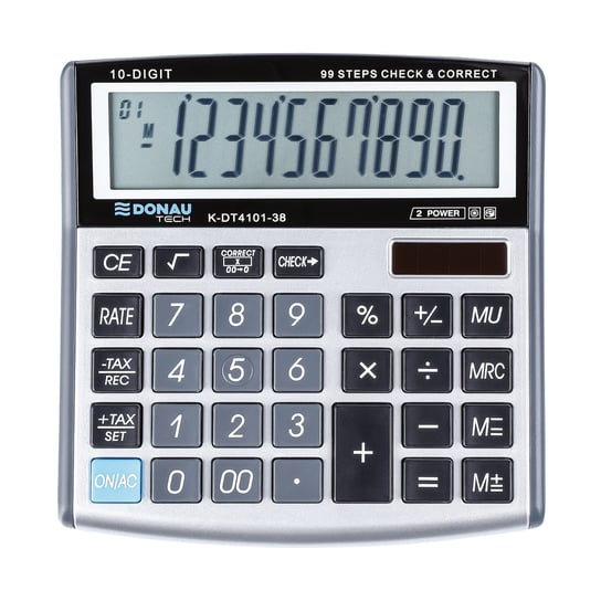 Donau, Kalkulator 10 cyfrowy K-DT4101, srebrny, 136x134x28 mm Donau