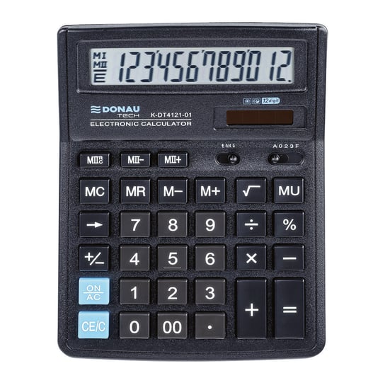 Donau, Kalkulator 12 cyfrowy K-DT4121, czarny, 199x153x31 mm Donau