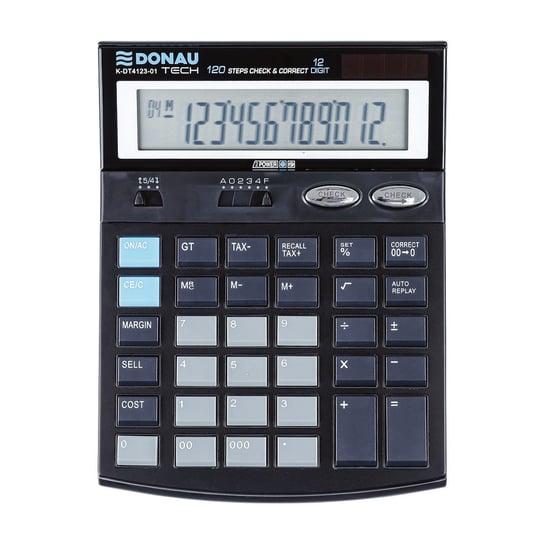 Donau, Kalkulator 12 cyfrowy K-DT4123, czarny, 186x142x30 mm Donau