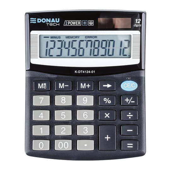 Donau, Kalkulator 12 cyfrowy K-DT4124, czarny, 125x100x27 mm Donau
