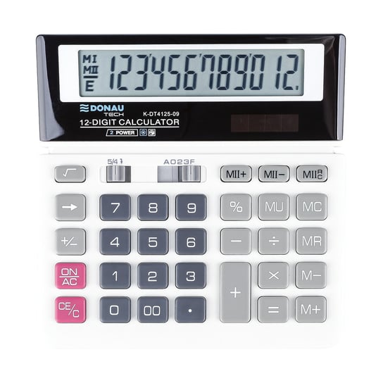 Donau, Kalkulator 12 cyfrowy K-DT4125, biały, 156x152x28 mm Donau