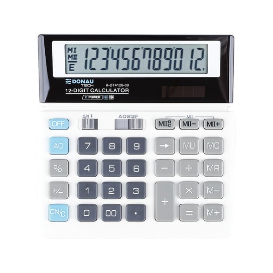 Donau, Kalkulator 12 cyfrowy K-DT4126, biały, 156x152x28 mm Donau