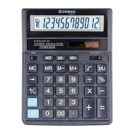 Donau, Kalkulator 12 cyfrowy K-DT4127, czarny, 203x158x31 mm Donau