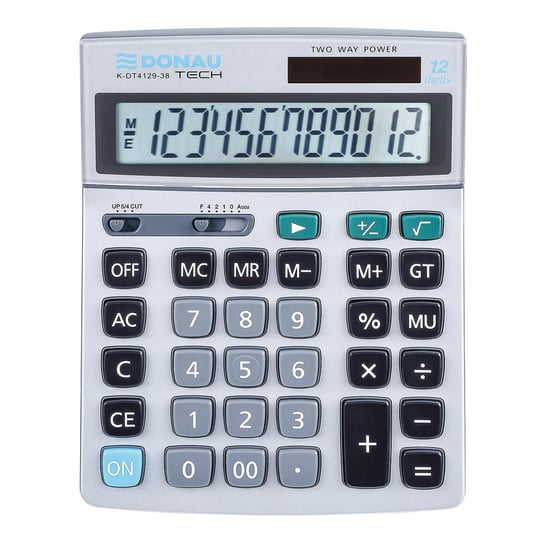 Donau, Kalkulator 12 cyfrowy K-DT4129, srebrny, 210x154x34 mm DONAU TECH