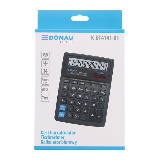 Donau, Kalkulator 14 cyfrowy K-DT4141, czarny, 199x153x31 mm Donau