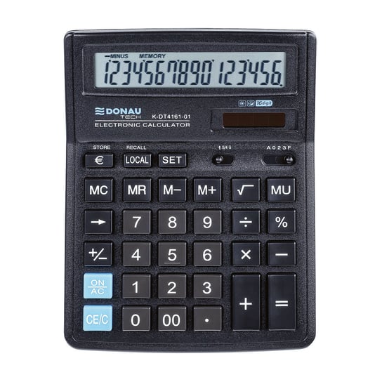 Donau, Kalkulator 16 cyfrowy K-DT4161, czarny, 199x153x31 mm Donau