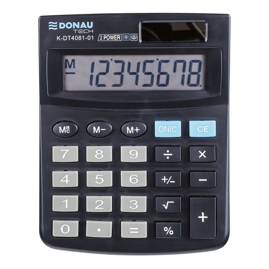 Donau, Kalkulator 8 cyfrowy K-DT4081, czarny, 134x104x17 mm Donau