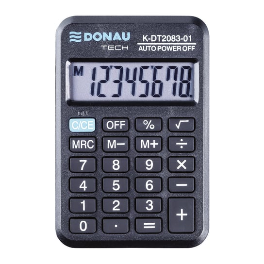 Donau, Kalkulator kieszonkowy 8 cyfrowy K-DT2083, czarny, 89x56x11 mm Donau