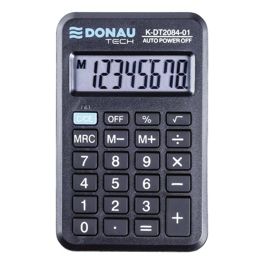 Donau, Kalkulator kieszonkowy 8 cyfrowy K-DT2084, czarny, 97x60x11 mm Donau