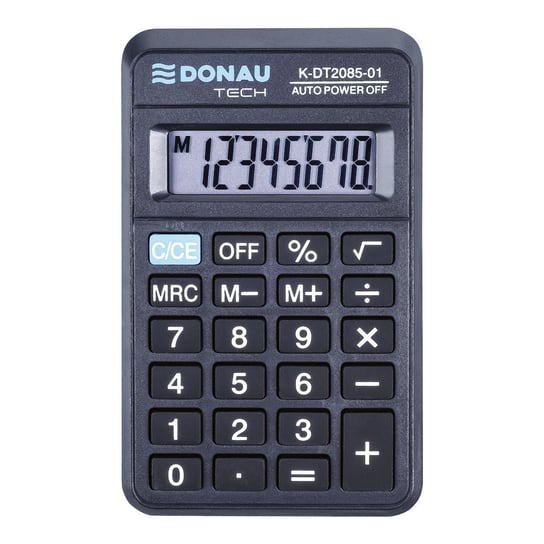 Donau, Kalkulator kieszonkowy 8 cyfrowy K-DT2085, czarny, 114x69x18 mm Donau