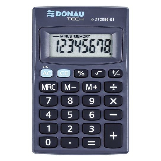 Donau, Kalkulator kieszonkowy 8 cyfrowy K-DT2086, czarny, 127x104x8 mm Donau