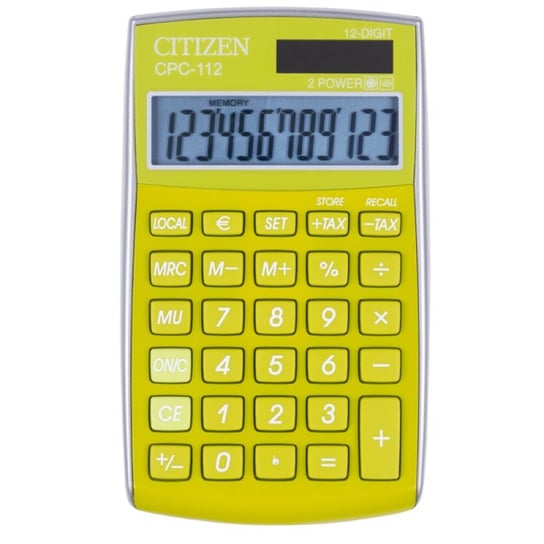 Donau Tech, Kalkulator biurowy Citizen CPC-112 GRWB 12-cyfrowy 120x72 mm, Zielony Citizen