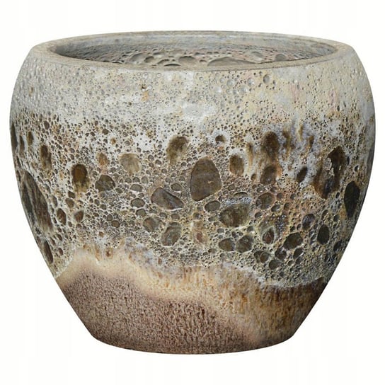 Donica brązowa, doniczka ceramiczna, imitacja lawy wulkanicznej, Etna, 27x21cm Inna marka