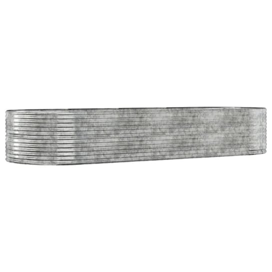 Donica ogrodowa 367x140x68 cm, srebrna, stalowa Zakito