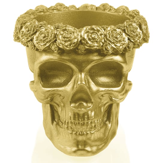 Donica Śkull Flowers 11 cm Classic Gold Concrette