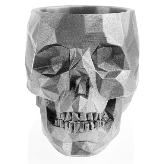 Donica Skull Low-Poly Silver Poli  11 Cm Candellana