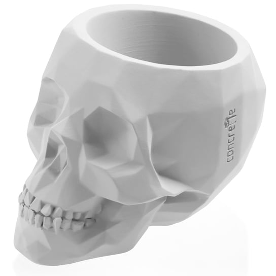 Donica Skull Low-Poly White Poli  11 Cm Candellana