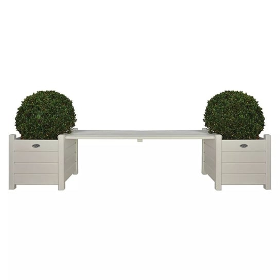 Donice połączone ławką, ESSCHERT DESIGN, białe, 188x40x40,2 cm Esschert Design