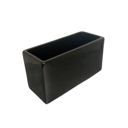 Doniczka ceramiczna 22x10x12cm czarna czarny Wisan