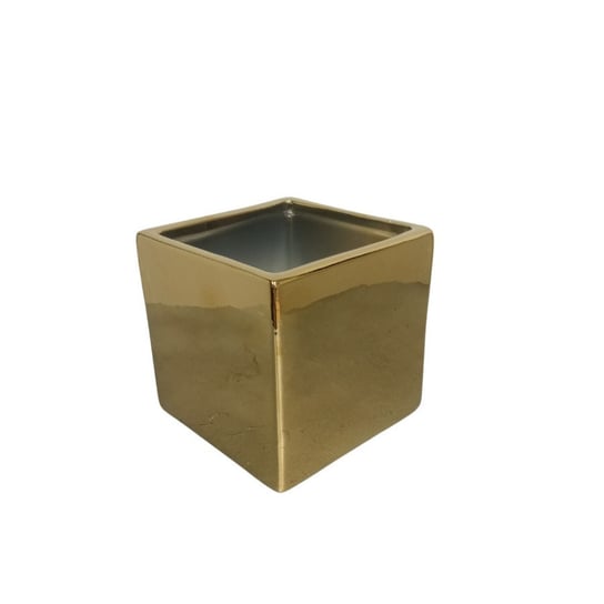 Doniczka ceramiczna kwadrat złoto złoty Wisan