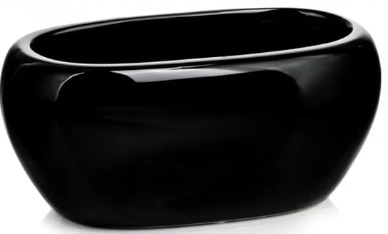 Doniczka ceramiczna owalna czarna 27 cm Piano POLNIX