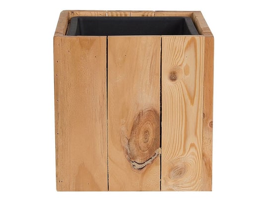 Doniczka drewniana BELIANI Akrini, jasnobrązowa, 24x24x24 cm Beliani