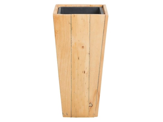 Doniczka drewniana BELIANI Larisa, jasnobrązowa, 24x24x50 cm Beliani