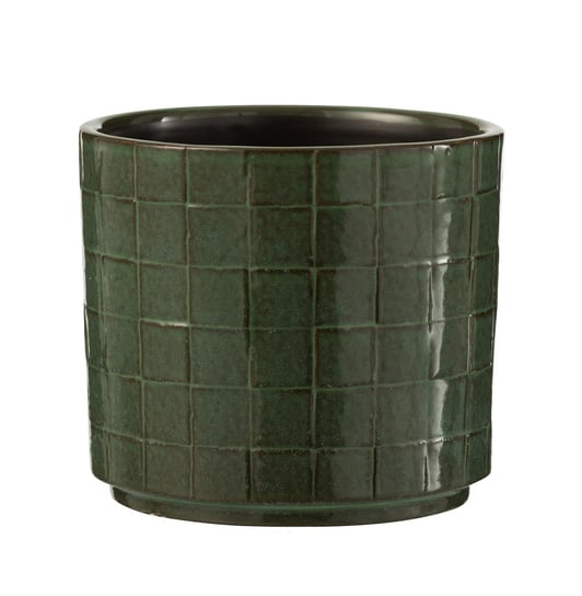 Doniczka osłonka ceramiczna zielona 14x13cm J-LINE J-Line