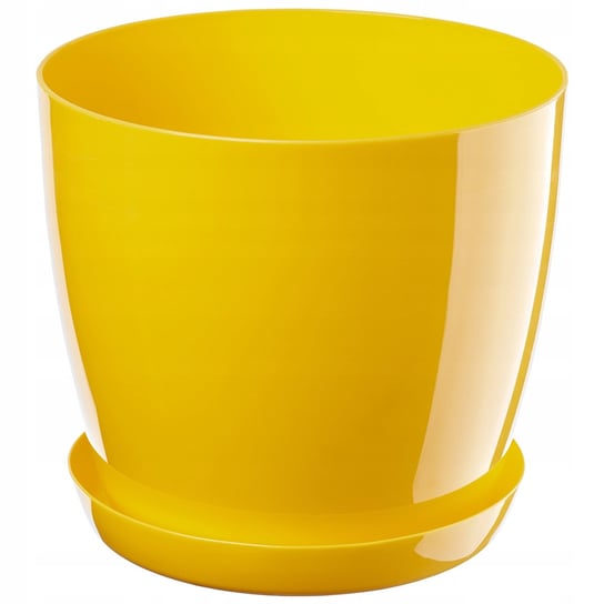 Doniczka Osłonka Na Kwiaty Podstawka Zółta 18cm KADAX