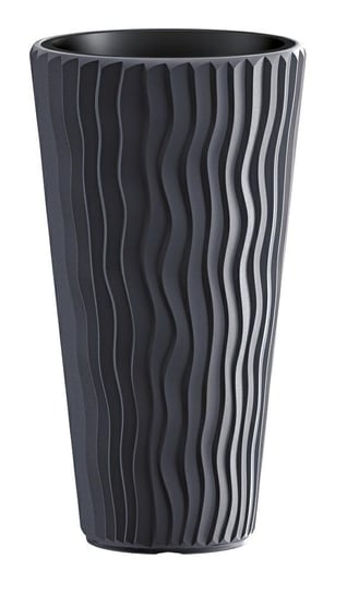 Doniczka PROSPERPLAST Sandy Slim, czarna, 29 cm, 22 L PROSPERPLAST